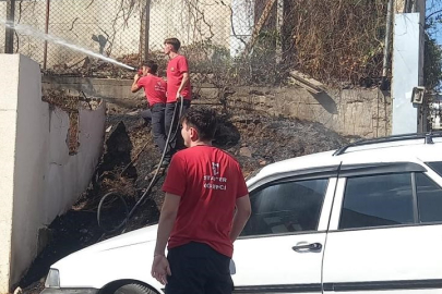 Kocaeli'de elektrik direğinde kısa devre yangına sebep oldu