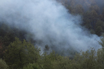 4'üncü saatine giren Bolu'daki yangın havadan görüntülendi