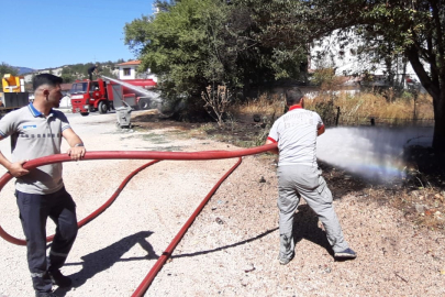 Bolu'da kopan elektrik telleri yangına neden oldu