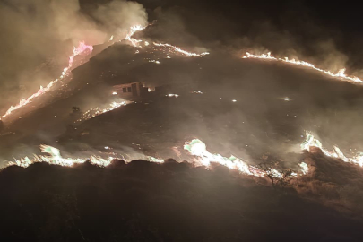Marmara Adası'nda arazi yangını