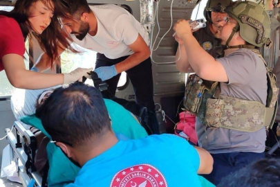 Van'da askeri helikopter hamile kadın için havalandı