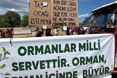 Bolu'da köylüler taş ocağına karşı eylem yaptı