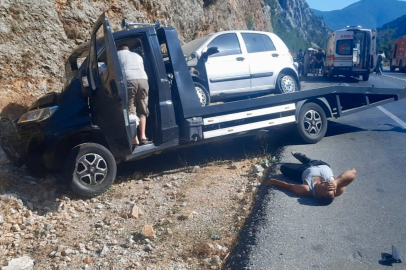 Antalya'da otomobil çekici ile çarpıştı: 5 yaralı
