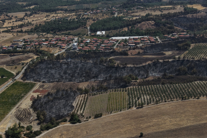 Denizli'de Buldan yangınında felaketin boyutu havadan görüntülendi