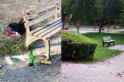 Bursa'da alkolikler çocuk parkına dadandı! İçki şişeleri...
