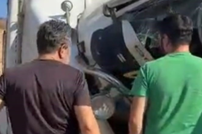 Ankara'da kontrolden çıkan kamyon şarampole devrildi: 1 yaralı