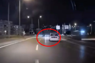 Bursa'da trafikte ters yönde giden araç dehşet saçtı!