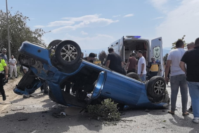 Bursa'da kontrolden çıkan otomobil takla attı! Çok sayıda yaralı var...
