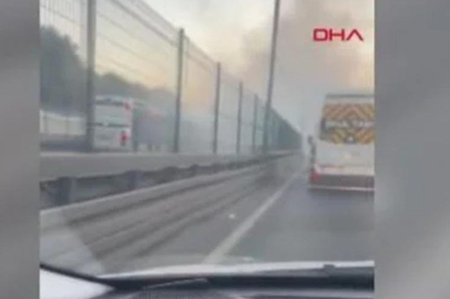 Bayrampaşa'da metrobüs yangını! Dumanlar yükseldi...