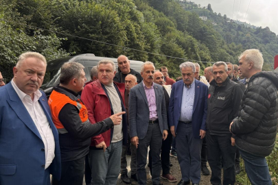 Bakan Uraloğlu ve Bak Rize'de: Sel bölgesinde çalışmalar sürüyor
