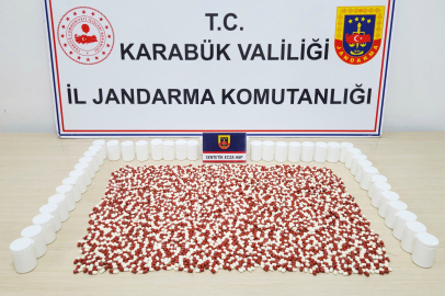 Karabük'te 2 bin 467 adet hap ele geçirildi