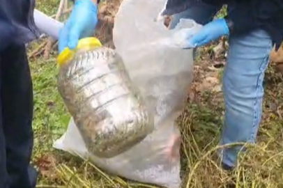 Samsun'da fındık bahçesindeki bidonlardan uyuşturucu çıktı