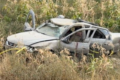 Afyonkarahisar'da takla atan otomobilde 2 kişi yaralandı