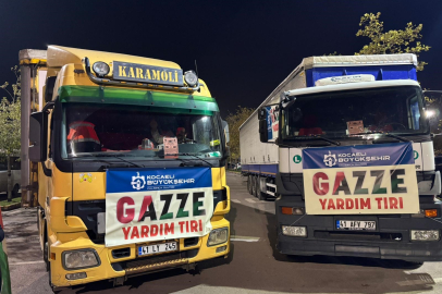 Kocaeli’den yardım tırları Gazze’ye doğru yola çıktı