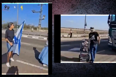 Akılalmaz görüntü! İsrail vahşete bebekleri de alet etti: TIR'ın önünü kesip...