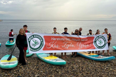 Bursa'da öğrenciler suda dengede durmayı öğrendiler