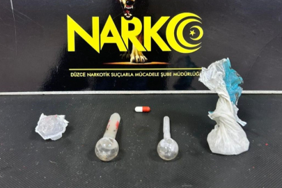 Düzce'de 19 suç kaydı bulunan şahıs uyuşturucu ile yakalandı