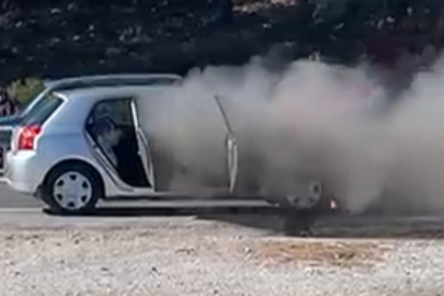 Muğla Sakar Geçidi'nde araç yangını