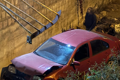 Kayseri'de otomobil 5 metrelik kanala uçtu, sürücünün burnu bile kanamadı