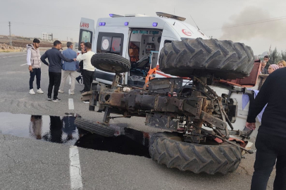 Diyarbakır'da otomobil ile traktör çarpıştı: 1 yaralı