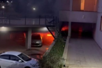 Kahramanmaraş'ta elektrikli otomobil alev alev yandı