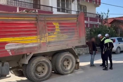 Ehliyetsiz kamyon sürücüsüne 41 bin lira ceza kesildi