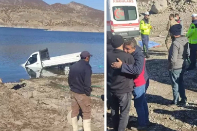 El freni çekilmeden park edilen kamyonet, baraj gölüne düştü