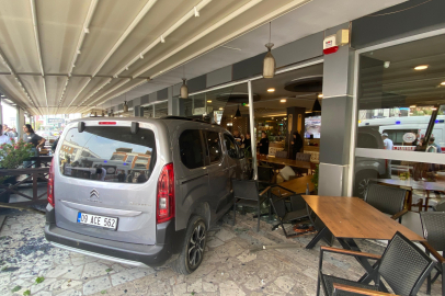 Aydın'da önündeki araca çarpıp iş yerine daldı, kaçmaya çalıştı yakalandı