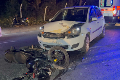 Samsun'da otomobille çarpışan motosikletin sürücüsü ağır yaralandı