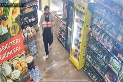 Kontrolden çıkan araç şarküteriye daldı