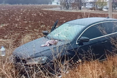 Malatya'da kontrolden çıkan otomobil tarlaya girdi: 4 yaralı