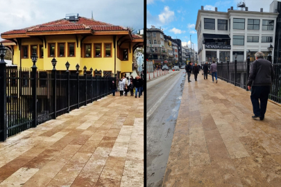 Bursa'da tarihi köprünün restorasyonunda kullanılan mermer tepki çekti!