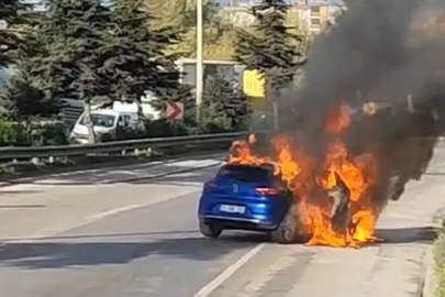 Samsunsporlu Musaba’nın otomobili alevler içinde kaldı