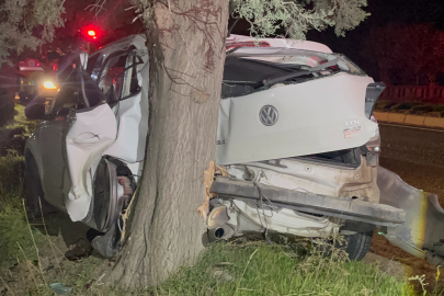 Tekirdağ'da ağaca çarpan otomobilin sürücüsü yaralandı
