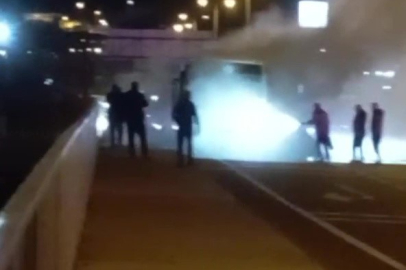 Zonguldak'ta halk otobüsünde yangın paniği