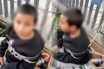 Eşofman çalan çocuğu herkesin ortasında iple bağladı: Seni anadan doğma edeceğim!