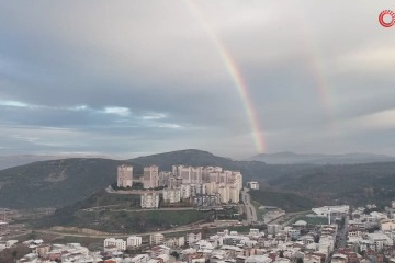 Bursa Kestel semalarında gökkuşağı oluştu
