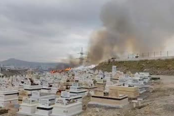 Ankara’da mezarlıkta çıkan yangını itfaiye ekipleri söndürdü