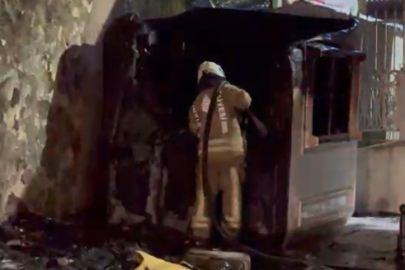 İstanbul Fatih’te güvenlik kulübesi alev alev yandı