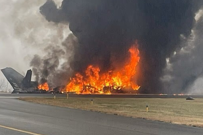 ABD’de havaalanına iniş yapan özel jet düştü