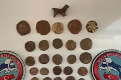 Mardin'de tarihi eser operasyonu: 45 sikke ve hayvan figürlü heykel ele geçirildi