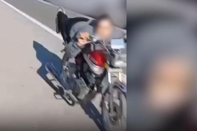 Motosikletin üzerine yattı, 63 bin lira ceza kesildi