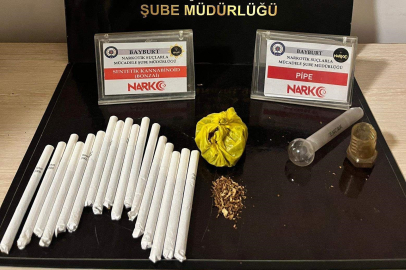 Bayburt’ta yapılan uyuşturucu operasyonunda bonzai ve lyrica ele geçirildi