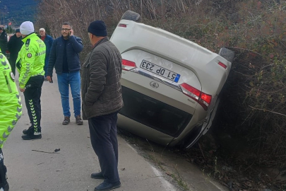 Amasya'da otomobil takla attı: 1 yaralı