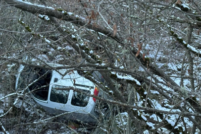 Kastamonu'da hafif ticari araç şarampole yuvarlandı