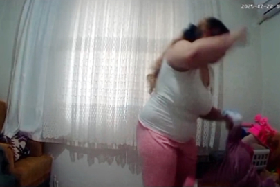 1 yaşındaki bebeğe anne şiddeti kamerada