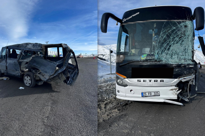 Erzincan Kızıldağ'da otobüs ile minibüs çarpıştı: 3 yaralı