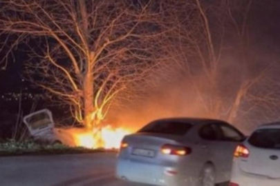 Bursa'da önce çarptı sonra yandı!