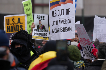 New York'taki duruşma öncesi Maduro ve eşinin serbest bırakılması için protesto