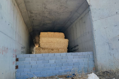 Adana'da 7 yıldır bitmeyen yolun köprü ayakları samanlığa döndü